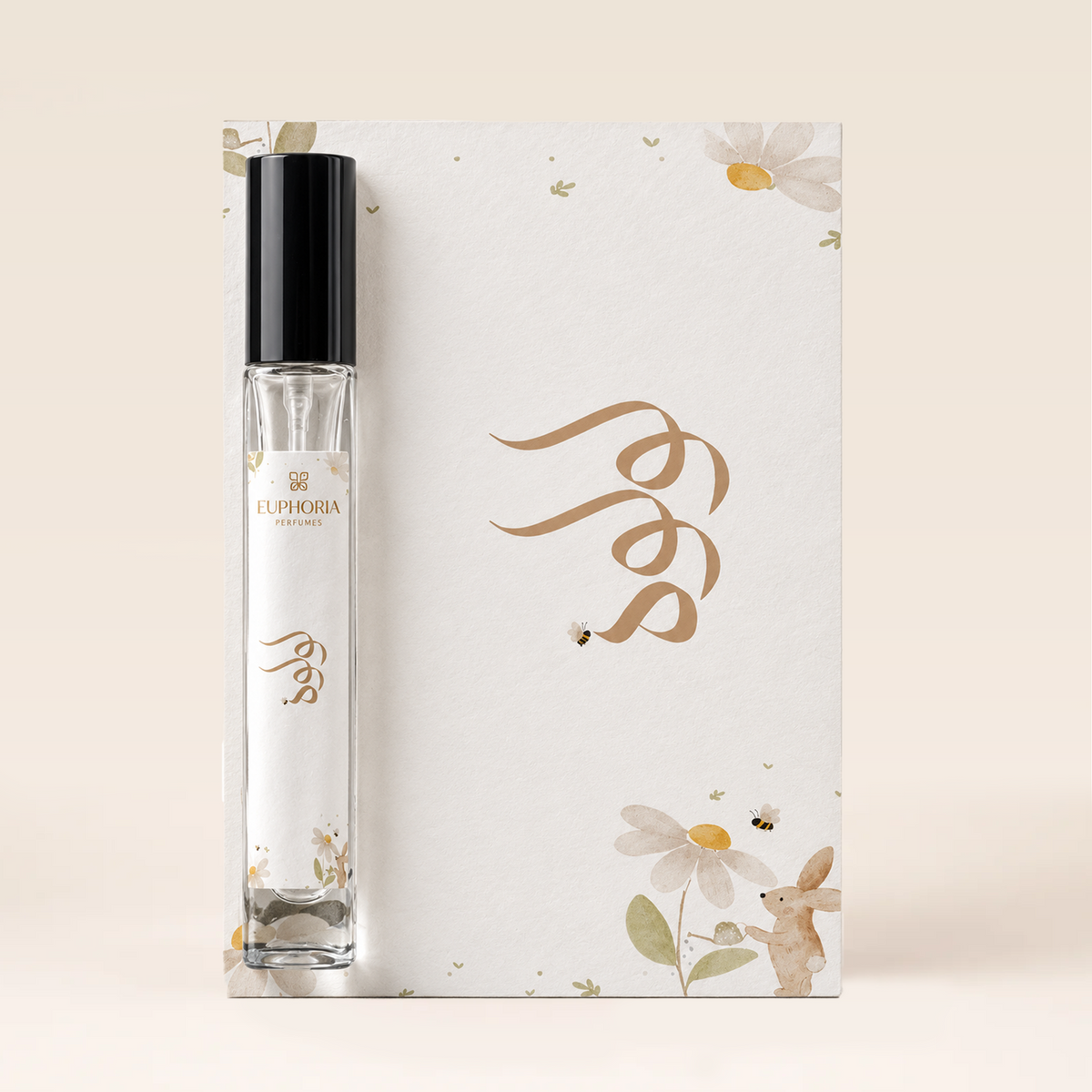 بطاقة عطر مخصصة 15 مل مع استيكر على الغرشة لتوزيعات المناسبات