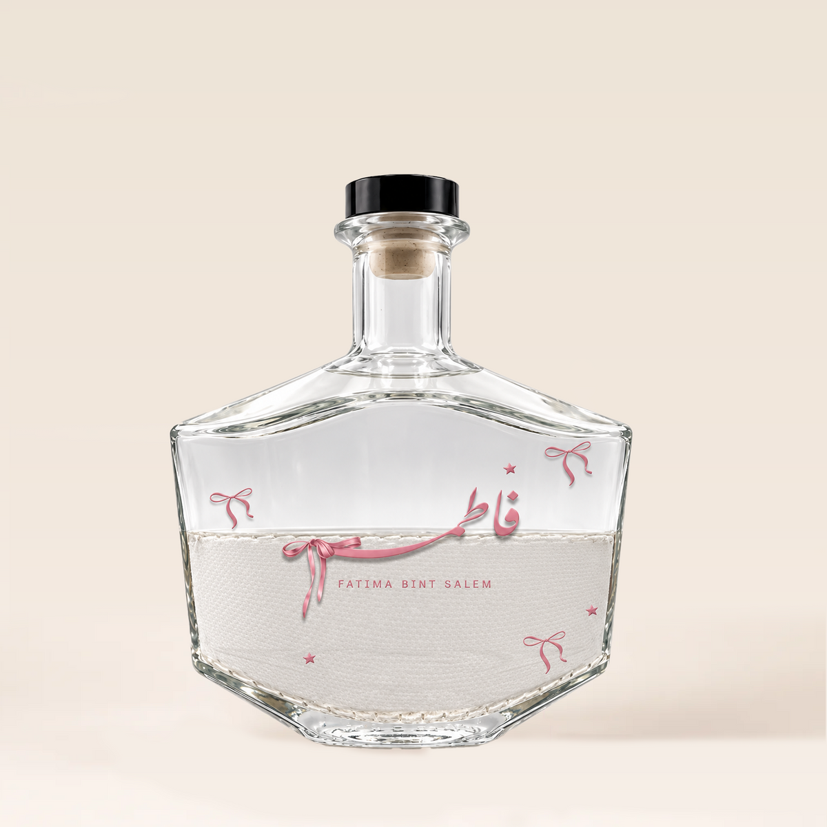 Personalized Crystal-Look Reed Diffuser 700 ml with custom printed bottle and decorative base